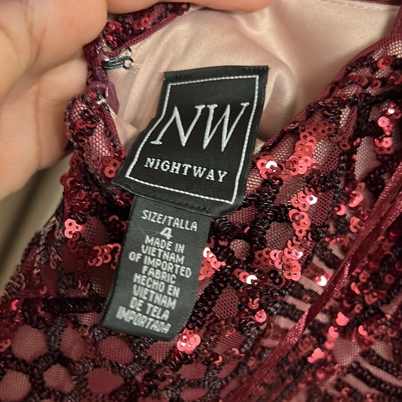 Maroon Sequin halter top formal dress! - Picture 5 of 6